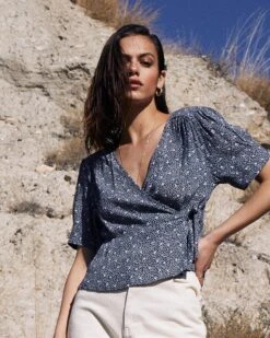 Blouse Camille Marine | Blouses & Chemises Grace & Mila Femme