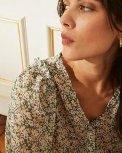 Blouse Colombe Vert | Blouses & Chemises Grace & Mila Femme