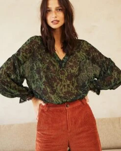 Blouse Danae Kaki | Blouses & Chemises Grace & Mila Femme