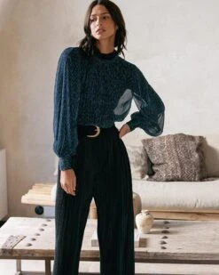 Blouse Dominica Marine | Blouses & Chemises Grace & Mila Femme