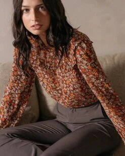 Blouse Donatella Chocolat | Blouses & Chemises Grace & Mila Femme