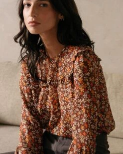 Blouse Donatella Chocolat | Blouses & Chemises Grace & Mila Femme -Vêtements Femme Soldes blouse donatella chocolat blouses chemises grace mila femme 3