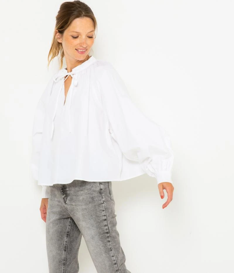 Blouse En Popeline De Coton Blanc Blanc De Blanc | Blouses, Chemisiers Camaieu Femme 3 Blouse En Popeline De Coton Blanc Blanc De Blanc | Blouses, Chemisiers Camaieu Femme