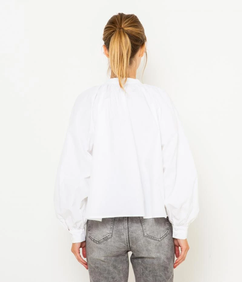 Blouse En Popeline De Coton Blanc Blanc De Blanc | Blouses, Chemisiers Camaieu Femme 5 Blouse En Popeline De Coton Blanc Blanc De Blanc | Blouses, Chemisiers Camaieu Femme – Image 3