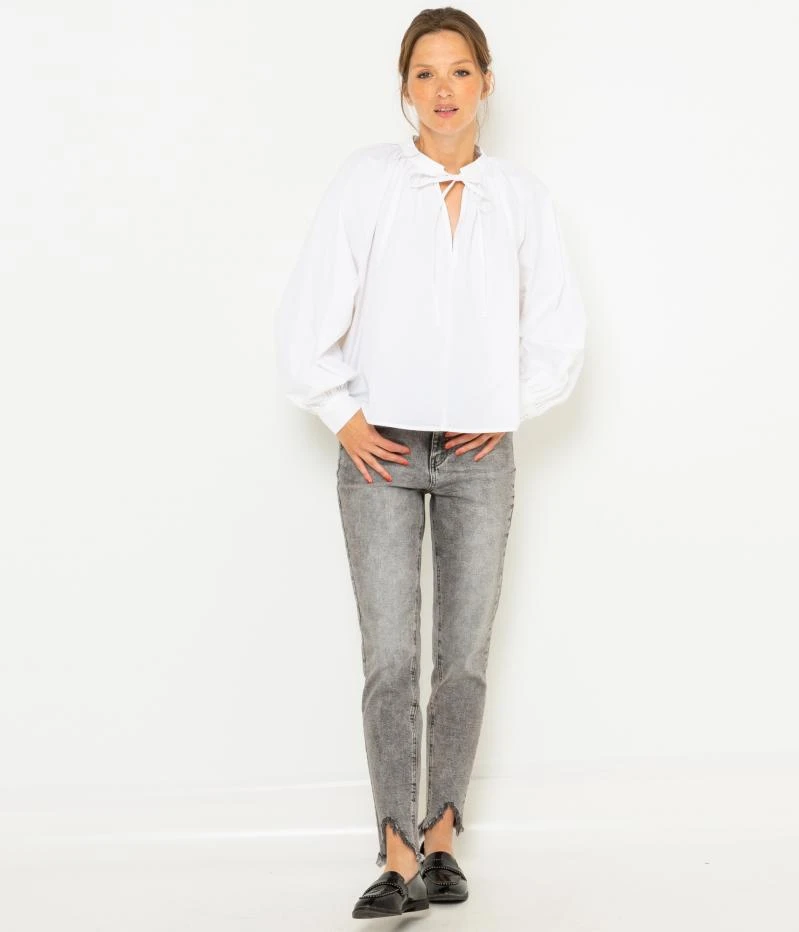 Blouse En Popeline De Coton Blanc Blanc De Blanc | Blouses, Chemisiers Camaieu Femme 6 Blouse En Popeline De Coton Blanc Blanc De Blanc | Blouses, Chemisiers Camaieu Femme – Image 4