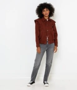 Blouson Épaulettes Femme Mink | Vestes, Blazers Camaieu Femme -Vêtements Femme Soldes blouson c3a9paulettes femme mink vestes blazers camaieu femme 4