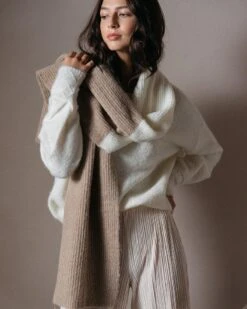 Écharpe Domino Ecru | Accessoires Grace & Mila Femme