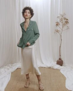 Chemise Cathy Vert | Blouses & Chemises Grace & Mila Femme -Vêtements Femme Soldes chemise cathy vert blouses chemises grace mila femme 2