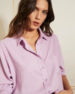 Chemise Colombine Lila | Blouses & Chemises Grace & Mila Femme -Vêtements Femme Soldes chemise colombine lila blouses chemises grace mila femme 2