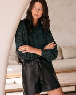 Chemise Drole Vert | Blouses & Chemises Grace & Mila Femme -Vêtements Femme Soldes chemise drole vert blouses chemises grace mila femme 2