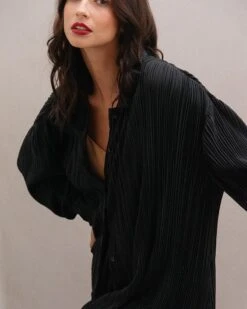 Chemise Duchesse Noir | Blouses & Chemises Grace & Mila Femme -Vêtements Femme Soldes chemise duchesse noir blouses chemises grace mila femme 4