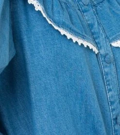 Chemise En Denim Et Volants Femme Double Stone | Blouses, Chemisiers Camaieu Femme -Vêtements Femme Soldes chemise en denim et volants femme double stone blouses chemisiers camaieu femme 5