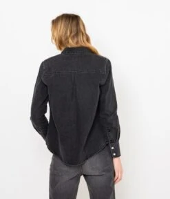 Chemise En Jean Femme Acid Black | Blouses, Chemisiers Camaieu Femme -Vêtements Femme Soldes chemise en jean femme acid black blouses chemisiers camaieu femme 3