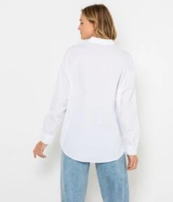 Chemise Oversize Femme Blanc Optique | Blouses, Chemisiers Camaieu Femme -Vêtements Femme Soldes chemise oversize femme blanc optique blouses chemisiers camaieu femme 3