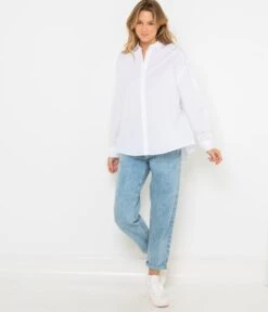 Chemise Oversize Femme Blanc Optique | Blouses, Chemisiers Camaieu Femme -Vêtements Femme Soldes chemise oversize femme blanc optique blouses chemisiers camaieu femme 4