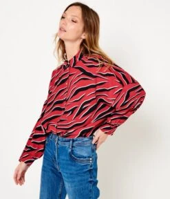 Chemise Oversize Femme Imprimée Viscose Responsable Zebre Claret Noir | Blouses, Chemisiers Camaieu Femme -Vêtements Femme Soldes chemise oversize femme imprimc3a9e viscose responsable zebre claret noir blouses chemisiers camaieu femme 6