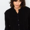 Chemisier Boutonné Crépon Femme Noir | Blouses, Chemisiers Camaieu Femme