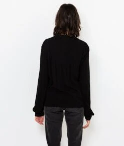 Chemisier Boutonné Crépon Femme Noir | Blouses, Chemisiers Camaieu Femme -Vêtements Femme Soldes chemisier boutonnc3a9 crc3a9pon femme noir blouses chemisiers camaieu femme 3