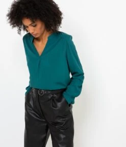Chemisier Uni Femme En Viscose Responsable Mediterranea | Blouses, Chemisiers Camaieu Femme