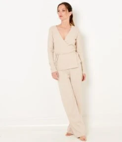 Gilet Cache-cœur Femme Beige Clair Chine | Homewear Camaieu Femme -Vêtements Femme Soldes gilet cache cc593ur femme beige clair chine homewear camaieu femme 4