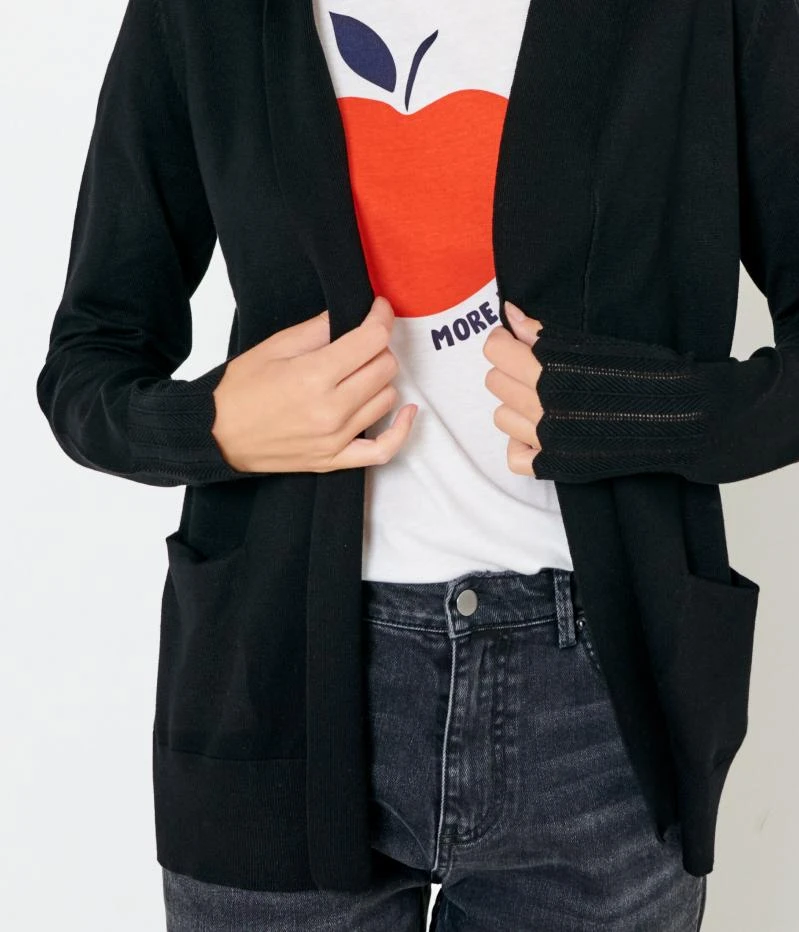 Gilet Ouvert Poches Femme Noir | Pull, Gilets Camaieu Femme 3 Gilet Ouvert Poches Femme Noir | Pull, Gilets Camaieu Femme