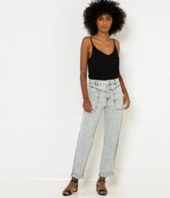 Jean Droit Femme Coton Bio Acid Grey | Jeans Camaieu Femme -Vêtements Femme Soldes jean droit femme coton bio acid grey jeans camaieu femme 4