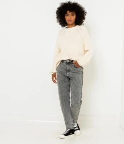 Jean Mom Femme Coton Bio Waterless Process Light Grey Used | Jeans Camaieu Femme -Vêtements Femme Soldes jean mom femme coton bio waterless process light grey used jeans camaieu femme 4