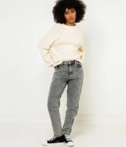 Jean Mom Femme Coton Bio Waterless Process Light Grey Used | Jeans Camaieu Femme -Vêtements Femme Soldes jean mom femme coton bio waterless process light grey used jeans camaieu femme 6