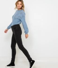 Jean Skinny Femme Push Up Coton Bio Waterless Process Black Clean | Jeans Camaieu Femme