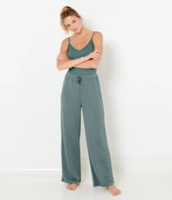 Jogging Large En Molleton Femme Balsam Green | Homewear Camaieu Femme -Vêtements Femme Soldes jogging large en molleton femme balsam green homewear camaieu femme 4