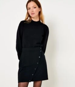 Jupe Courte Trapèze Noir | Jupes Camaieu Femme -Vêtements Femme Soldes jupe courte trapc3a8ze noir jupes camaieu femme 5