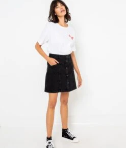Jupe Denim Waterless Process Black Stone | Jupes Camaieu Femme -Vêtements Femme Soldes jupe denim waterless process black stone jupes camaieu femme 6