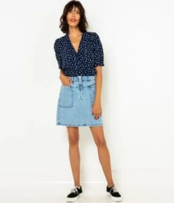 Jupe Denim Zippée Femme Waterless Process Double Stone | Jupes Camaieu Femme -Vêtements Femme Soldes jupe denim zippc3a9e femme waterless process double stone jupes camaieu femme 4
