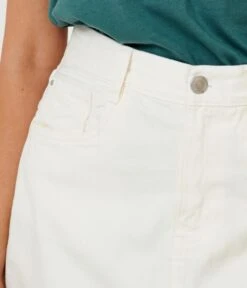 Jupe Femme En Jean Blanc Waterless Process Blanc | Jupes Camaieu Femme