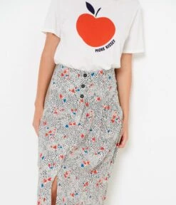 Jupe Fendue Midi Imprimée Print Coeur Preppy | Jupes Camaieu Femme -Vêtements Femme Soldes jupe fendue midi imprimc3a9e print coeur preppy jupes camaieu femme 6