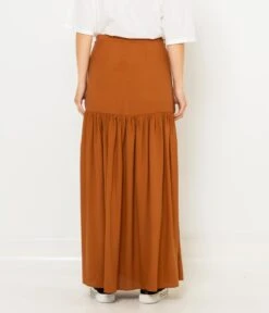 Jupe Longue Fendue Caramel | Jupes Camaieu Femme -Vêtements Femme Soldes jupe longue fendue caramel jupes camaieu femme 3