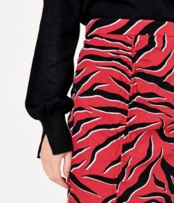 Jupe Midi Imprimée Zebre Claret Noir | Jupes Camaieu Femme