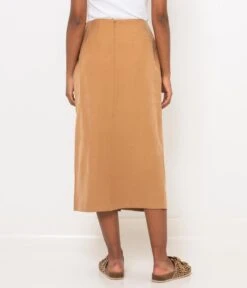 Jupe Midi Portefeuille Camel | Jupes Camaieu Femme -Vêtements Femme Soldes jupe midi portefeuille camel jupes camaieu femme 3