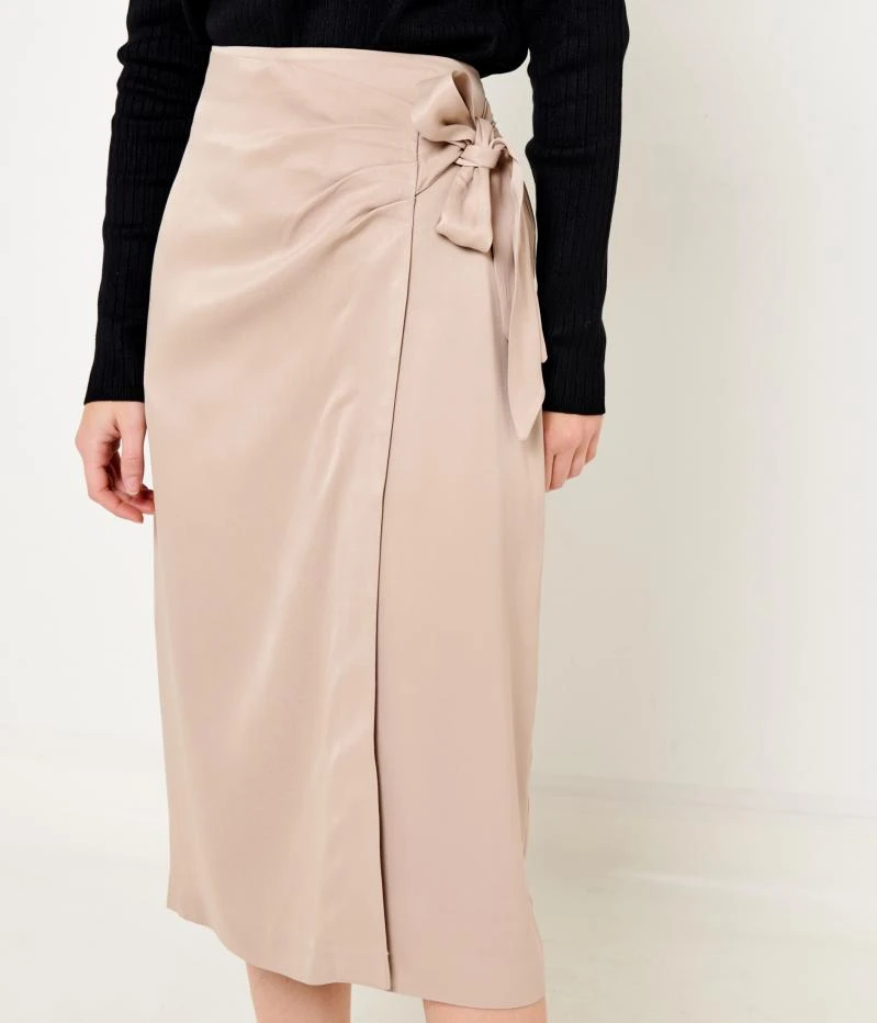 Jupe Midi Portefeuille Cobblestone | Jupes Camaieu Femme 3 Jupe Midi Portefeuille Cobblestone | Jupes Camaieu Femme