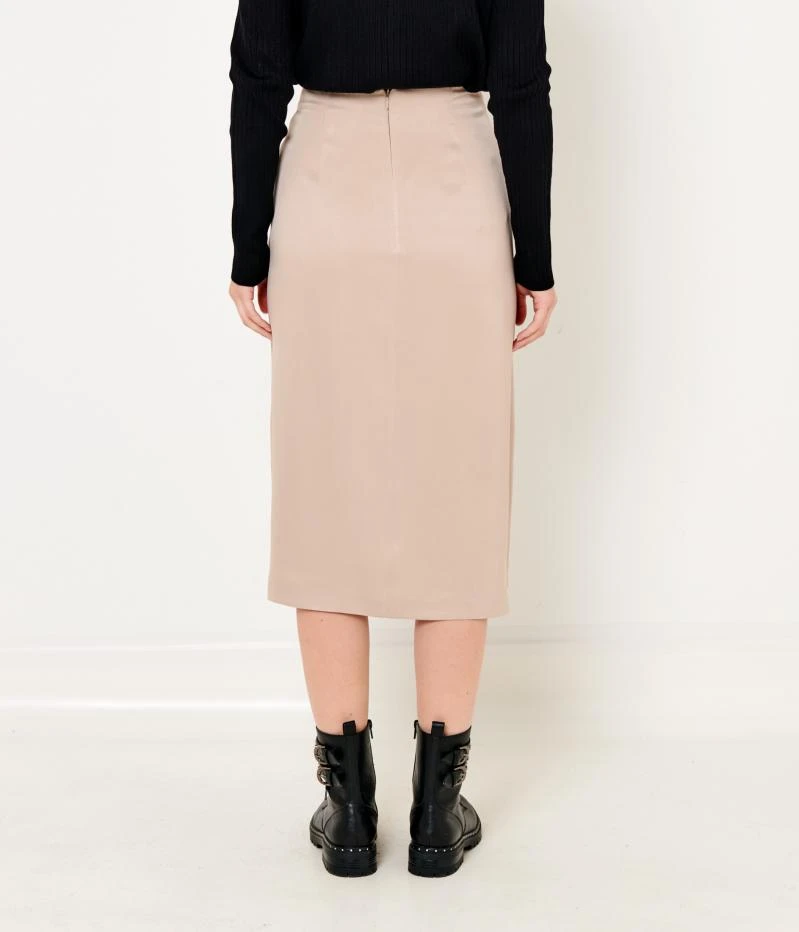 Jupe Midi Portefeuille Cobblestone | Jupes Camaieu Femme 5 Jupe Midi Portefeuille Cobblestone | Jupes Camaieu Femme – Image 3