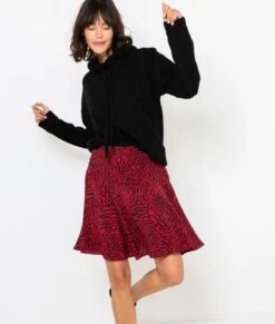 Jupe Patineuse Imprimé Coeurs Sweatheart | Jupes Camaieu Femme