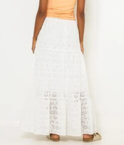 Longue Jupe Brodée Blanc De Blanc | Jupes Camaieu Femme -Vêtements Femme Soldes longue jupe brodc3a9e blanc de blanc jupes camaieu femme 3