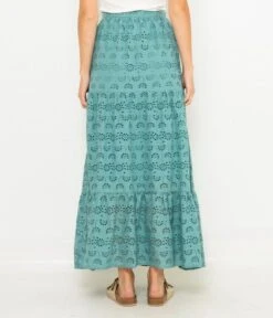 Longue Jupe Brodée Mineral Blue | Jupes Camaieu Femme -Vêtements Femme Soldes longue jupe brodc3a9e mineral blue jupes camaieu femme 3