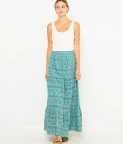 Longue Jupe Brodée Mineral Blue | Jupes Camaieu Femme -Vêtements Femme Soldes longue jupe brodc3a9e mineral blue jupes camaieu femme 4
