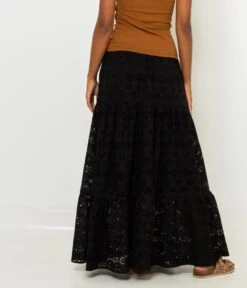 Longue Jupe Brodée Noir | Jupes Camaieu Femme -Vêtements Femme Soldes longue jupe brodc3a9e noir jupes camaieu femme 3