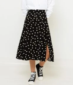 Longue Jupe À Pois Gros Pois Reveal Noir Fd Craie | Jupes Camaieu Femme -Vêtements Femme Soldes longue jupe c3a0 pois gros pois reveal noir fd craie jupes camaieu femme 6