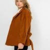 Manteau Court Ceinturé Manches Bouffantes Femme Caramel | Manteaux,Doudounes Camaieu Femme