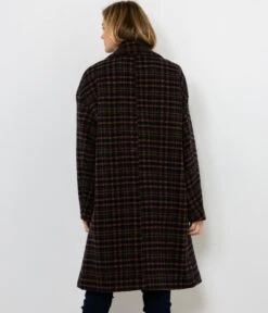 Manteau Graphique Femme Carreaux Marine | Manteaux,Doudounes Camaieu Femme -Vêtements Femme Soldes manteau graphique femme carreaux marine manteauxdoudounes camaieu femme 3