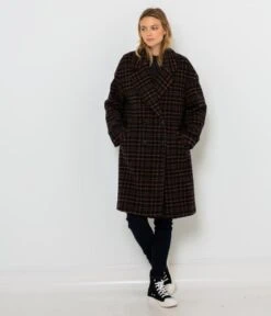 Manteau Graphique Femme Carreaux Marine | Manteaux,Doudounes Camaieu Femme -Vêtements Femme Soldes manteau graphique femme carreaux marine manteauxdoudounes camaieu femme 4