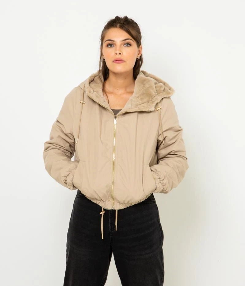 Manteau Réversible Fausse Fourrure Femme Coton Bio Sable Clair | Vestes, Blazers Camaieu Femme 8 Manteau Réversible Fausse Fourrure Femme Coton Bio Sable Clair | Vestes, Blazers Camaieu Femme – Image 6